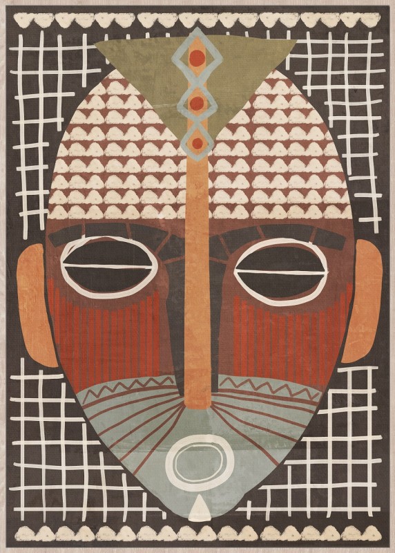 MASK AFRICAN SECOND CANVAS - DECO, PANELS, FRAMES